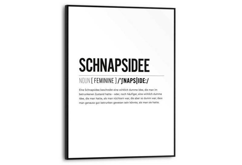 Reinders! Poster Schnapsidee, Küche - Schwarz-Weiß - MDF - Sprüche - 30x40 cm von Reinders!