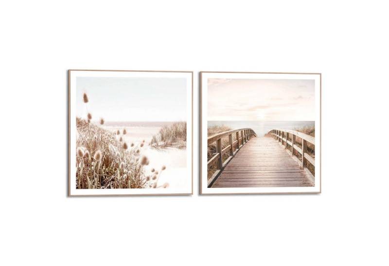 Reinders! Poster Strand, Wohnzimmer - Gras - Meer - Sommer - Beige - MDF - Strand - 50x50 cm von Reinders!