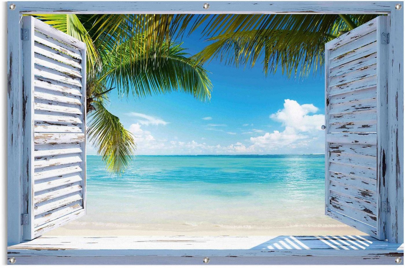 Reinders! Poster Strandfenster, leichtes und wasserfestes Gartenposter für den Außeneinsatz von Reinders!