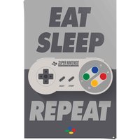 Reinders Poster "Super Nintendo Eat, sleep, repeat", (1 St.) von Reinders!