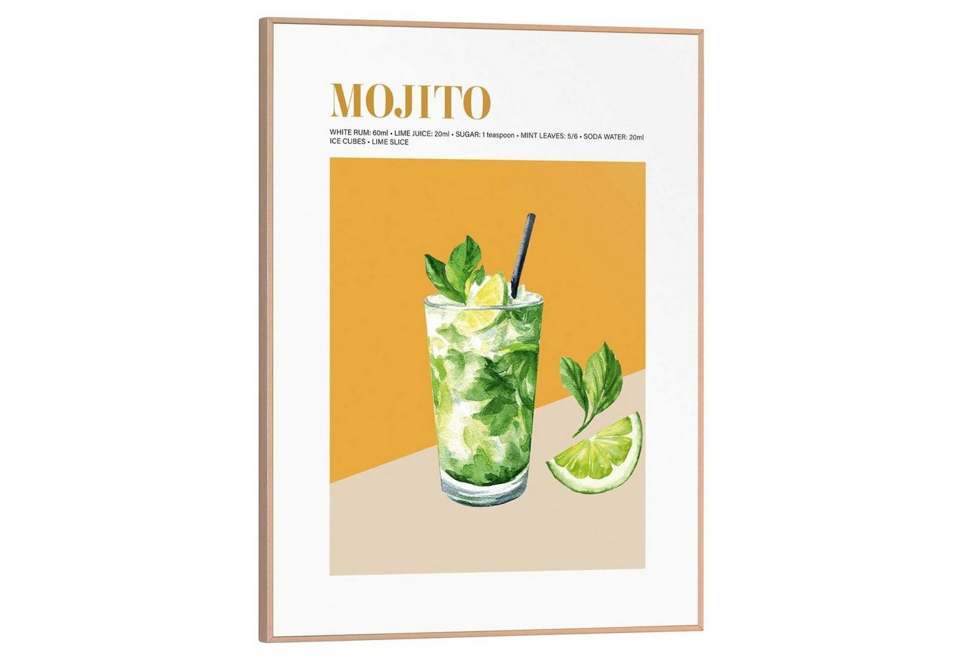 Reinders! Wandbild ARTIFIC, Braun, Grün, Orange, 30 x 40 cm, Mojito (1 St), Mojito von Reinders!