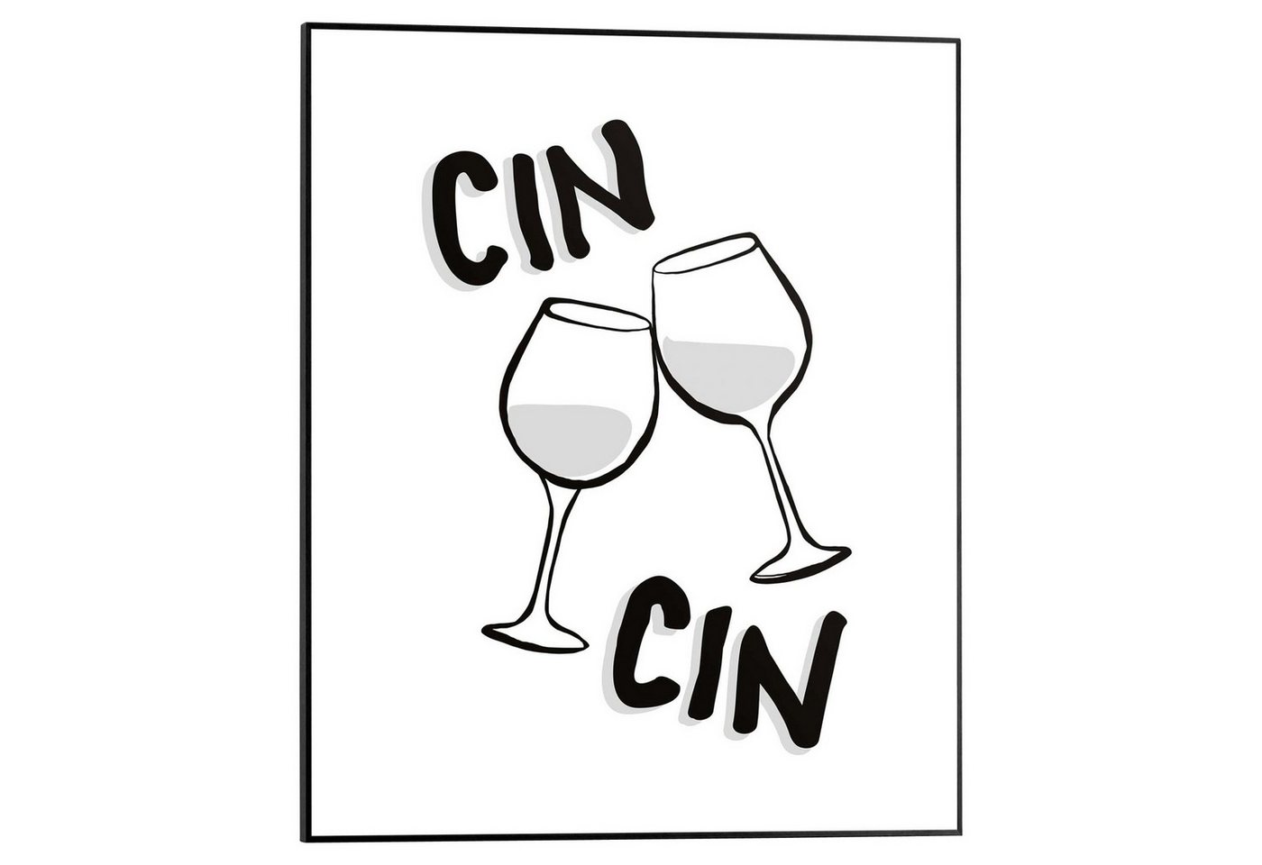 Reinders! Wandbild ARTISSA, Schwarz, Weiß, 40 x 50 cm, Cin Cin, Gläser (1 St) von Reinders!