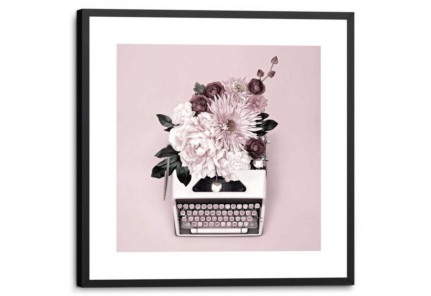 Reinders! Wandbild Schreibmaschine Blumen - Gerahmtes Bild von Reinders!