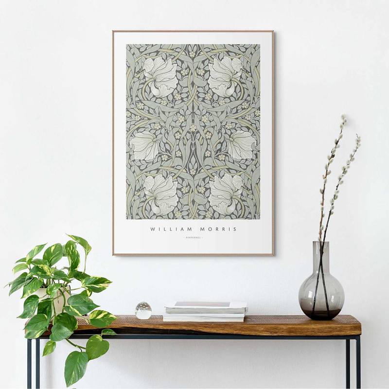 home24 Wandbild Pimpernel Kunstdruck in Holzrahmen ohne Glas Grün 50 x 70 x 1cm von home24