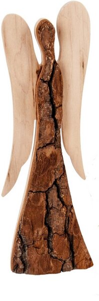 ReineNatur Engel aus Holz mit Rinde 21 x 6,5 cm von ReineNatur