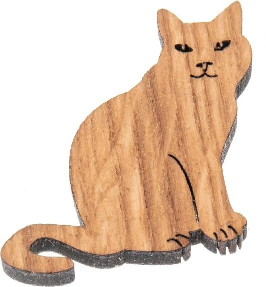 ReineNatur Katze Magnet aus Eichenholz geölt - 4er-Set von ReineNatur