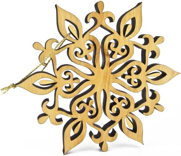 ReineNatur Weihnachtsschmuck – Stern – Eiche geölt - mit Goldkordel – Ø 17cm oder 23 cm von ReineNatur