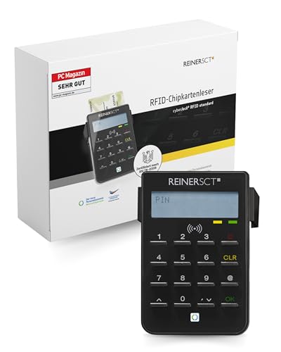 REINER SCT cyberJack RFID standard I Chipkartenleser für RFID-Chipkarten I Kartenlesegerät für den neuen Personalausweis & Online-Banking I Card Reader & TAN-Generator I eID Lesegerät von REINER
