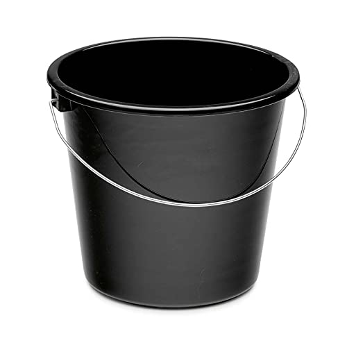 Haushaltseimer 10 Liter Schwarz Eimer groß Putzeimer Reinigungseimer Eimer Kunststoffeimer von Reinica