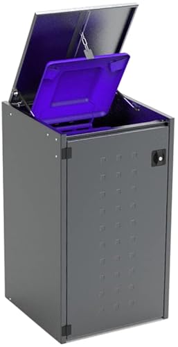 reinkedesign Mülltonnenbox Boxxi 1 x 120L aus verzinktem Stahl Anthrazit I Made in Germany | Inkl. Gasdruckdämpfern | UV-beständig I Schutz vor Nager I Flexibel erweiterbar von reinkedesign