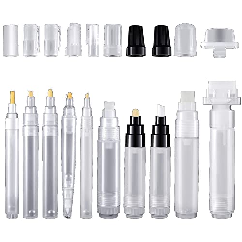 Reinscer 10 StüCk NachfüLlbare Farbstifte Leerer Stift Stab Farbmarker NachfüLlbar Leerer Acryl-Farbmarker für KüNstlerbedarf von Reinscer
