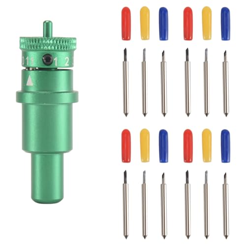 Reinscer 12er-Pack 30-, 45- und 60-Grad-Schnittklingen Plus Klingenhalter-Gehäuse-Set für Silhouette Cameo 4, Cameo 4 Plus, Cameo 4 Pro von Reinscer