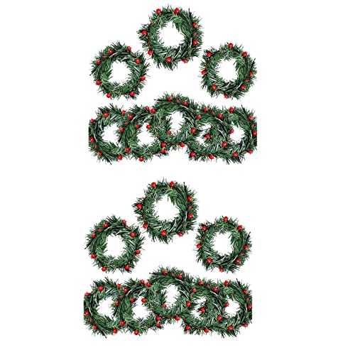 Reinscer 16 STÜCKE Stechpalme Beere Kerze Ring Kleine Künstliche Rote Beeren Kiefern Nadeln Kranz für Weihnachten Girlande Ornamente Reinscer 16 STÜCKE Stechpalme Beere Kerze Ring Kleine Künstliche Rote Beeren Kiefern Nadeln Kranz für Weihnachten Girlande Ornamente von Reinscer