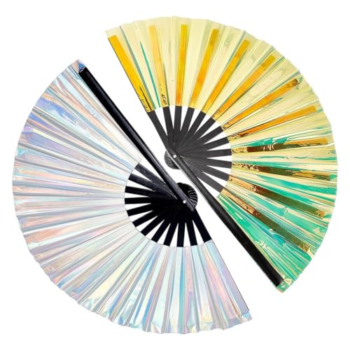 Reinscer 2 Stück Holographische Raves Ventilator Faltbarer Handventilator Dekorative Faltventilatoren Faltventilator für Frauen Männer Halloween Pride Outfits Langlebig Hohe Qualität Reinscer 2 Stück Holographische Raves Ventilator Faltbarer Handventilator Dekorative Faltventilatoren Faltventilator für Frauen Männer Halloween Pride Outfits Langlebig Hohe Qualität von Reinscer