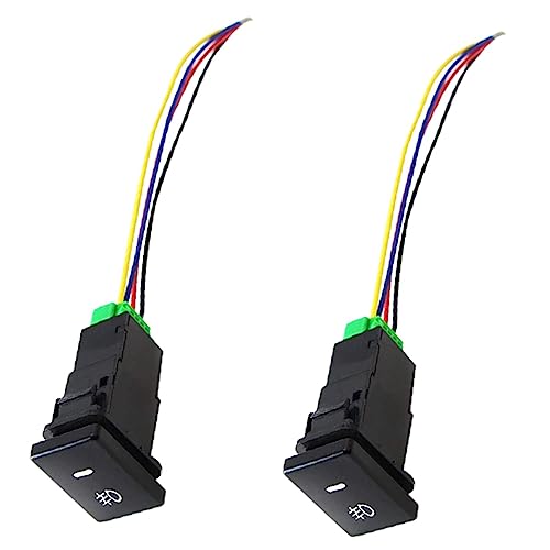 Reinscer 2X 4 Poliger 12 V Druck Schalter mit LED Hintergrund Anzeige Lampen für Nebel Scheinwerfer DRL LED Licht Leiste (33 x 22 mm) von Reinscer