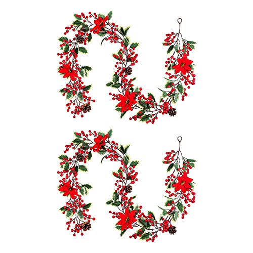 Reinscer 2X 6.3FUß Rot Berry Weihnachten Girlande, Künstliche Weihnachten Stern Girlande, Weihnachten Beeren Girlande mit Tannen Zapfen Reinscer 2X 6.3FUß Rot Berry Weihnachten Girlande, Künstliche Weihnachten Stern Girlande, Weihnachten Beeren Girlande mit Tannen Zapfen von Reinscer