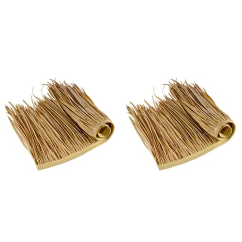 Reinscer 2X DIY Strohdach-, Grasmatte, Palmenstroh, Rolldeck-, Dekorative Strohdachpaneele, FensterläDen von Reinscer