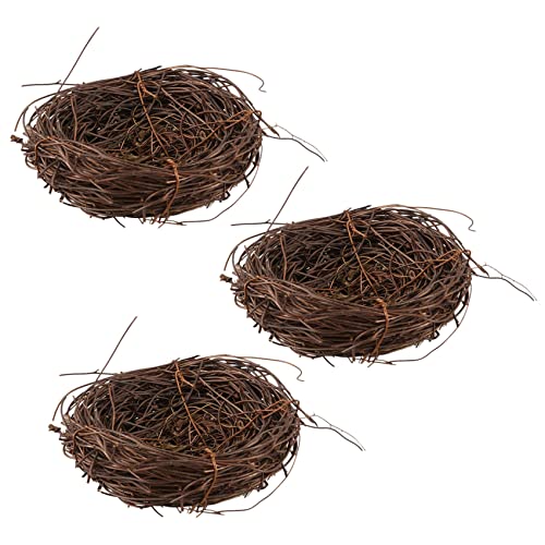 Reinscer 3X Handmade Rebe-Zweig-Nest-Ausgangsnatur-Handwerks-Feiertag für Foto-Garten- von Reinscer