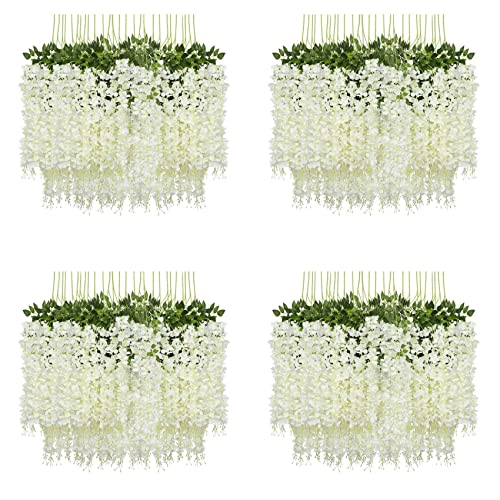 Reinscer 48 Paket (43,2 Ft) Künstliche Glyzinien Rebe Gefälschte Glyzinien Hängende Girlande Seide Lange Hängende Blumen String Haus Hochzeit () von Reinscer