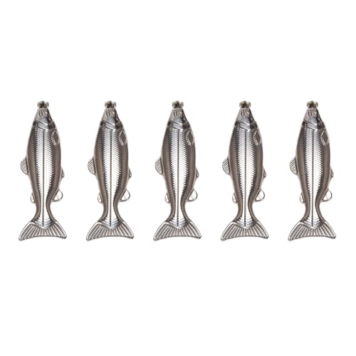 Reinscer 5 Set Fisch Form Hüft Flasche 5Oz Flasche Mini Flasche Edelstahl Party Trink Geschirr für Den Außen Bereich von Reinscer