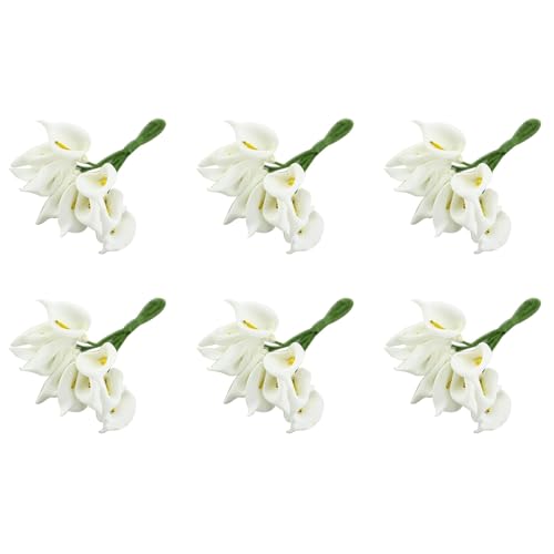 Reinscer 72 StüCke Mini Calla KüNstliche Blumenstrauß Hochzeitsdekoration DIY Kranz Geschenk von Reinscer