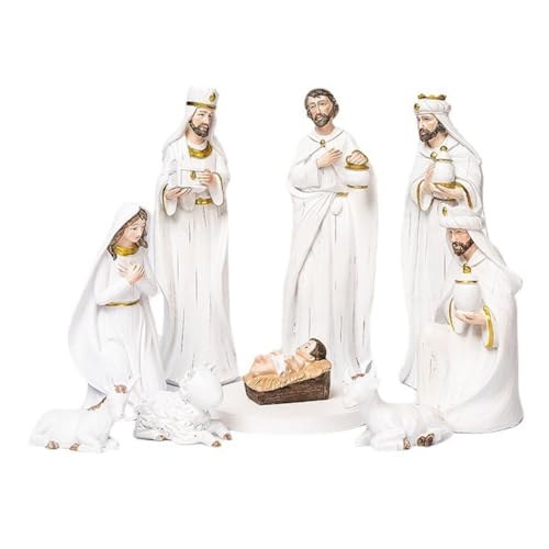 Reinscer Christi Geburt Statue Weihnachtskrippe Statue Harz Kleiner Jesus Krippe Miniatur Kirchendekoration von Reinscer
