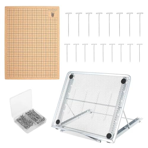 Reinscer Makramee-Brett und 110 Stecknadeln, 12 X 16 Großes Makramee-Projektbrett mit Verstellbarem Halter, zum Flechten Von Armbändern und Erstellen Von Makramee von Reinscer