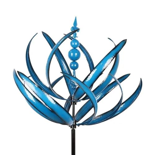 Reinscer Wind Spinner Metall 3D Windbetriebene Kinetische Skulptur Rasen Metall Wind Solar Spinner und Garten,B Einfache Installation von Reinscer