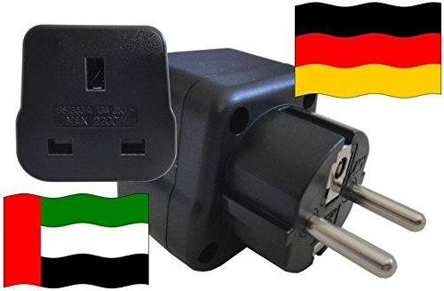 Steckdosenadapter für Deutschland - Steckeradapter Vereinigte Arabische Emirate mit Schutzkontakt von Reise-SK