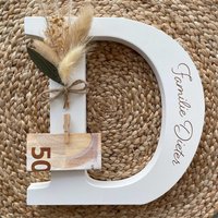 Personalisiertes Geschenk | Holzbuchstabe Mit Wunschname Und Trockenblumen Hochzeitsgeschenk Kreatives Geldgeschenk Zum Geburtstag Personalisiertes Geschenk | Holzbuchstabe Mit Wunschname Und Trockenblumen Hochzeitsgeschenk Kreatives Geldgeschenk Zum Geburtstag von Reiseliebe
