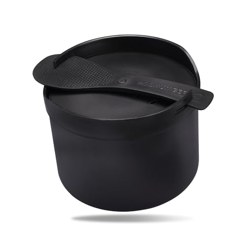 REISHUNGER Mikrowellen Reiskocher (1,7 l) - schwarz - Für perfekt gegarten Reis in nur 12 Minuten - Spülmaschinengeeignet von Reishunger