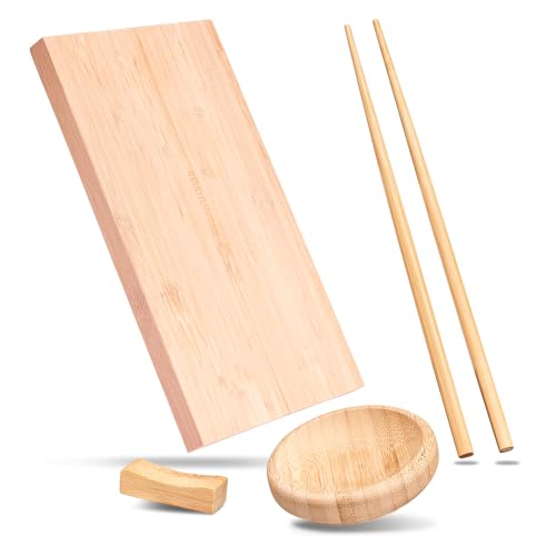 REISHUNGER Sushi Servier Set (4-teilig, für 4 Personen) aus Bambus Sushi Fans von Reishunger