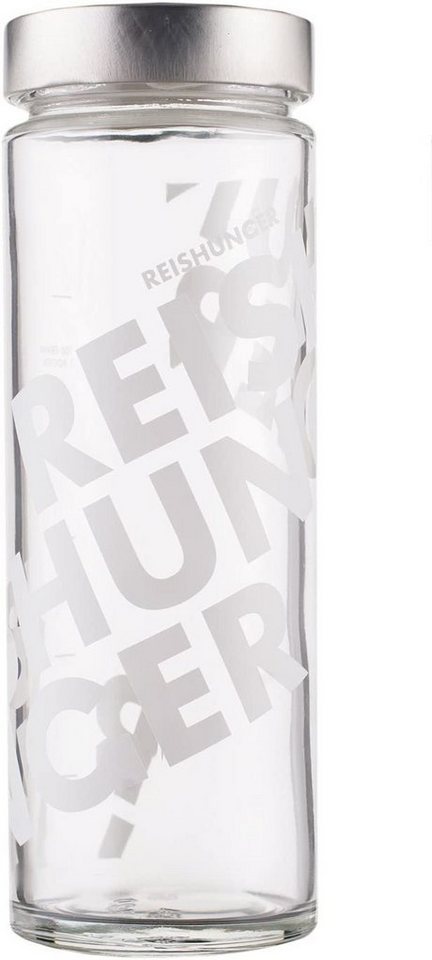 Reishunger Vorratsglas Reishunger Reisglas, Massivglas aus kleiner italienischer Glasfabrik, (Spar-Set, 4-tlg., 4er-Set), Mit Dosierskala für 600g Reis oder andere Nahrungsmittel von Reishunger