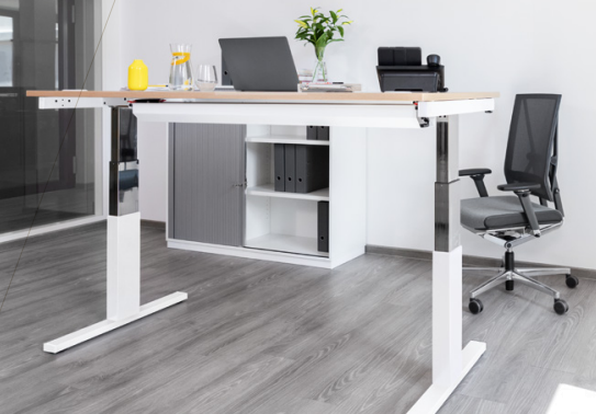 Höhenverstellbarer Sitz- und Stehschreibtisch Eco V mit Liftschnellverstellung Höhenverstellbarer Sitz- und Stehschreibtisch Eco V mit Liftschnellverstellung von Reiss