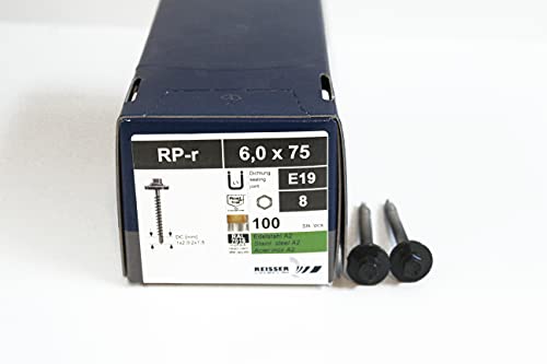 Schrauben 6,0x75mm - Sandwichprofil/Trapezbleche - Bohrschraube, Befestigung (Grey) von Reisser Schraubentechnik
