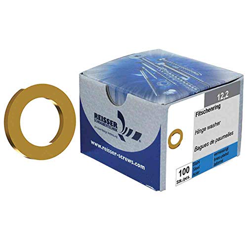 100 Stück Distanzringe, Fitschenringe, Unterlegscheiben, 15,7 x 10,2 x 2mm, Stahl, vermessingt 100 Stück Distanzringe, Fitschenringe, Unterlegscheiben, 15,7 x 10,2 x 2mm, Stahl, vermessingt von Reisser