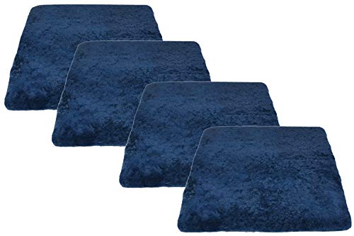 Reissner Lammfelle 4er Set Sitzkissen Lammfell Vollfell Siki KISSEN-VF-40-Set4-MAR (Rollstuhlauflage Katzenbett) VF 40x40cm blau von Reissner Lammfelle