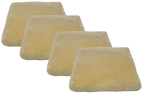 Reissner Lammfelle 4er Set Sitzkissen Lammfell Vollfell Siki KISSEN-VF-40-Set4-MED (Rollstuhlauflage Katzenbett) VF 40x40cm medizinisch von Reissner Lammfelle