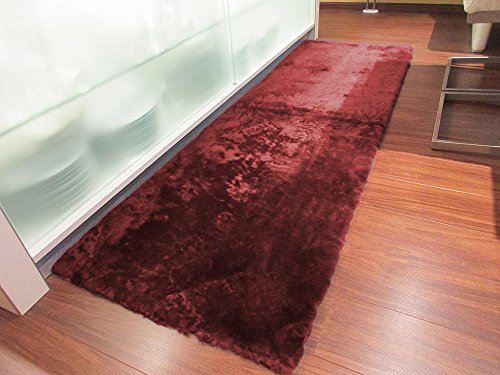 Reissner Lammfelle FP140 Schaffell Teppich Couchauflage Bettvorleger 140x60cm Bordeaux rot von Reissner Lammfelle