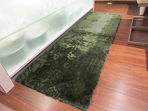 Reissner Lammfelle | FP-140-GRU | Hochwertiger Fell Teppich Bettvorleger Couchauflage | Echtes Merino Schaffell | rechteckig 140x60cm grün von Reissner Lammfelle