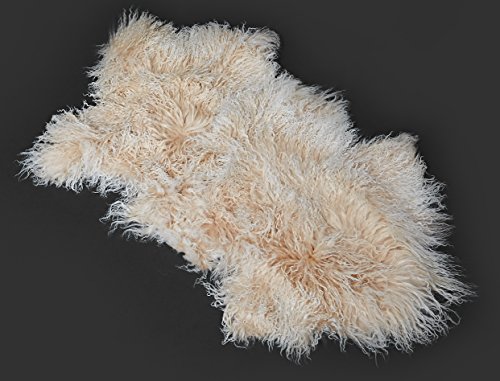 Reissner Lammfelle Naturform Tibetlammfell TP2 100x55cm Farbe beige/weiß (Tops) JYB03 von Reissner Lammfelle
