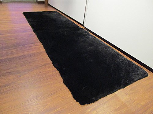 Reissner Lammfelle FP140 Schaffell Teppich Couchauflage Bettvorleger 140x60cm schwarz von Reissner Lammfelle