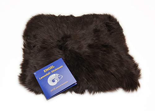 Reissner Lammfelle | DIANA-40-MOC aus | Sitzauflage | Echtes Schaffell | hochwollig | Seiten eingefasst | Rückseite mit Stoff abgefüttert | quadratisch | 40x40cm Mocca von Reissner Lammfelle