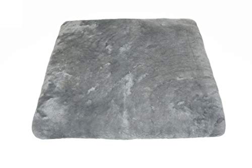 Reissner Lammfelle | SIKI-VF | echtes Merino Schaffell | Sitzpolster Autokissen Rollstuhlauflage Katzenbett | Vollfell Qualität | 40x40cm Silber hell grau von Reissner Lammfelle