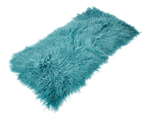 Reissner Lammfelle Tibet Lammfell Auflage TP1 60x120cm Farbe Turquoise/türkis JAY102 TP1 von Reissner Lammfelle