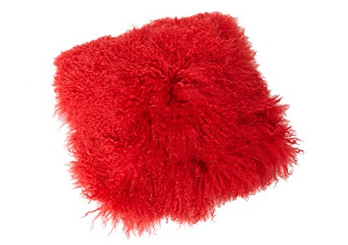 Reissner Lammfelle Tibet Lammfell Kissenbezug langflorig 30x30cm JAY13 Farbe hell rot von Reissner Lammfelle