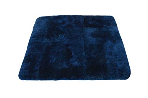 Reissner Lammfelle SIKI-PA Schaffell Sitzkissen Patchwork Qualität (Rollstuhlauflage Katzenbett) PA 40x40cm blau von Reissner Lammfelle