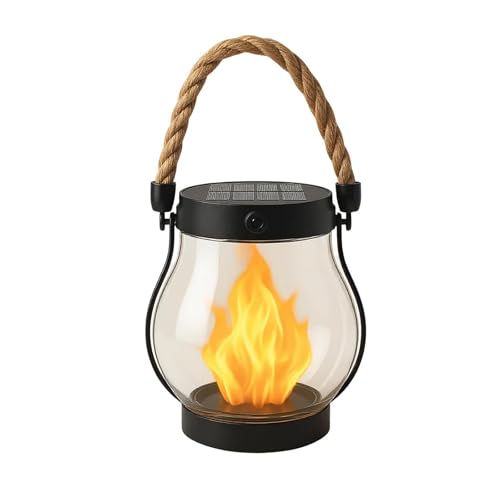 Kaliqo solar, Seiltanz Flamme Solar Lantern Außenleuchten, Dekorative Außenterrasse Laternen, lPX4 Wasserdicht für Außen Hof Balkon (1 Stück) von Reiteag