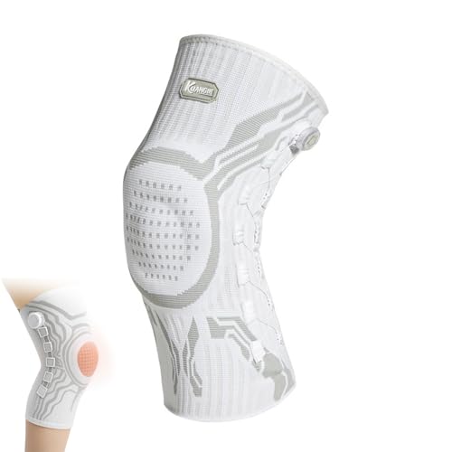 Reiteag Vilao Kniebandage Knieorthese Mit Patellaschutz, Stabilisierungsgurt und Vier-Wege-Kompression Bietet Optimale Unterstützung und Komfort für Langfristiges Tragen (Grauweiß - Linker Fuß, XL) von Reiteag