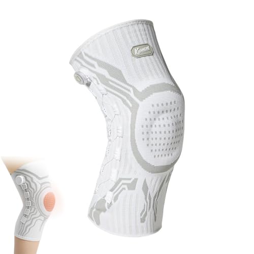 Vilao Kniebandage Knieorthese Mit Patellaschutz, Stabilisierungsgurt und Vier-Wege-Kompression Bietet Optimale Unterstützung und Komfort für Langfristiges Tragen (Grauweiß - Rechter Fuß, XL) von Reiteag